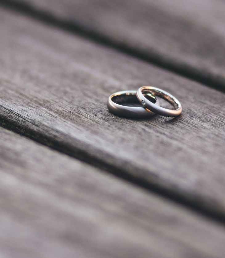 black and silver ring