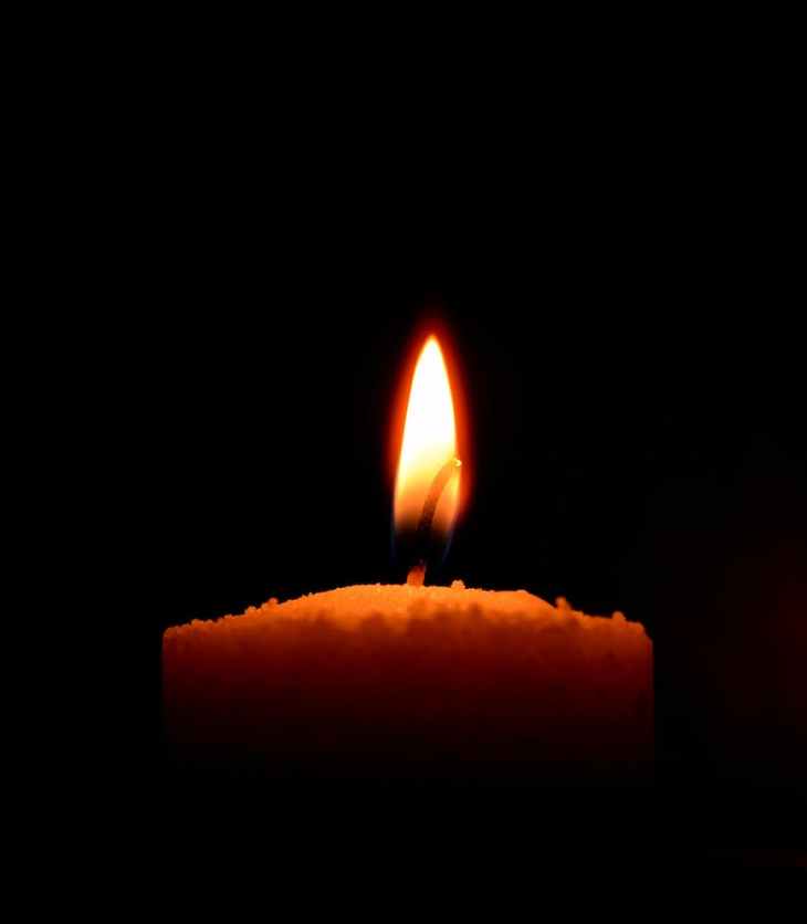 candle on black background