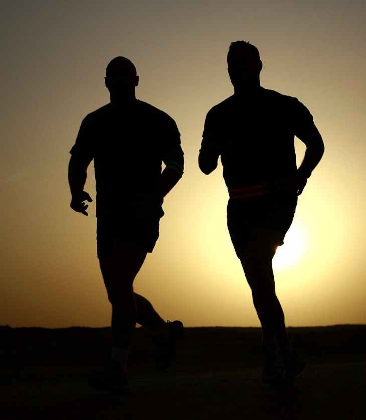 sunset men sunrise jogging